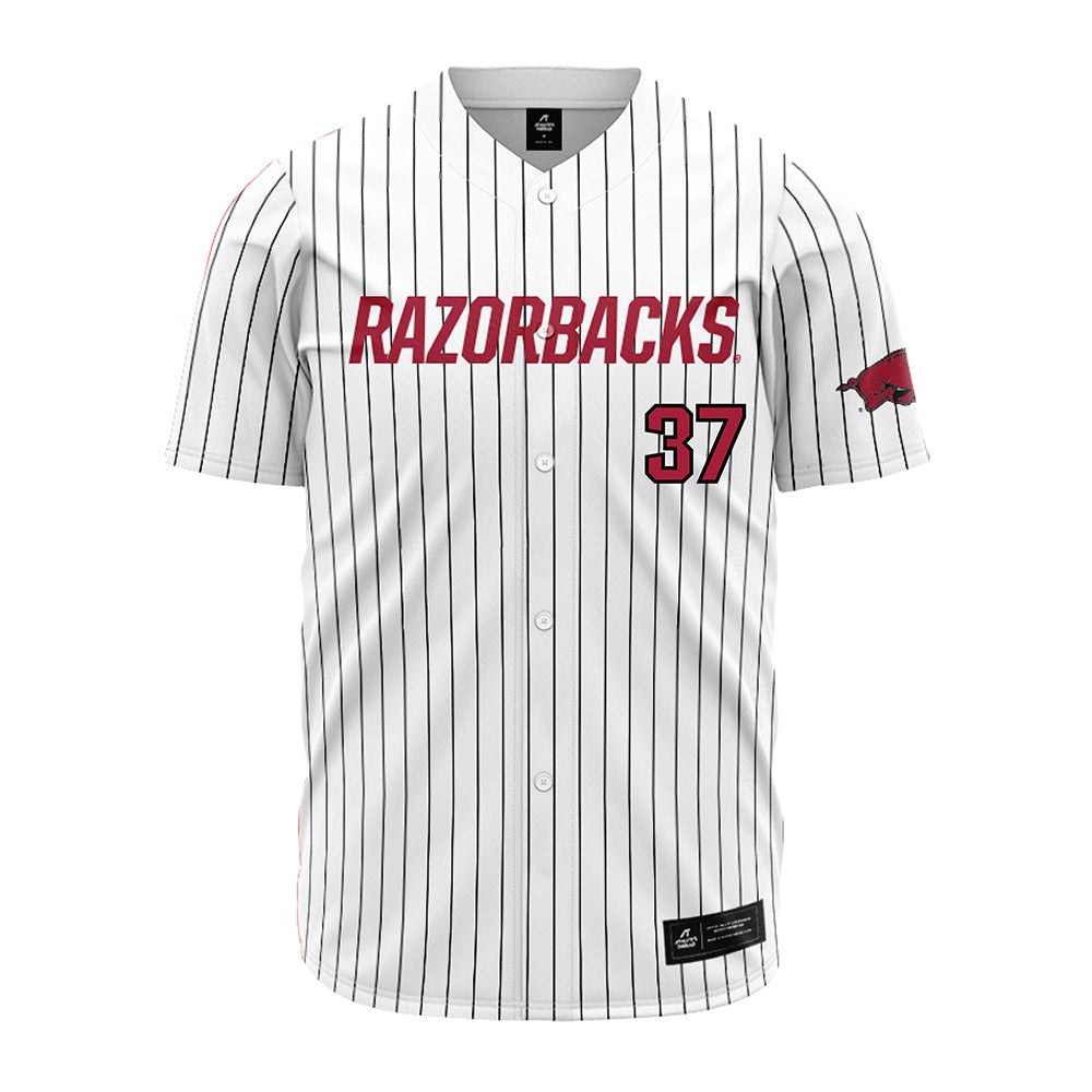 Arkansas - NCAA Baseball : Grant Wren - White Striped Jersey-0