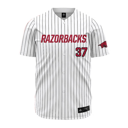 Arkansas - NCAA Baseball : Grant Wren - White Striped Jersey-0