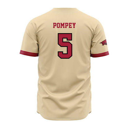 Arkansas - NCAA Baseball : TJ Pompey - Off White Jersey-1