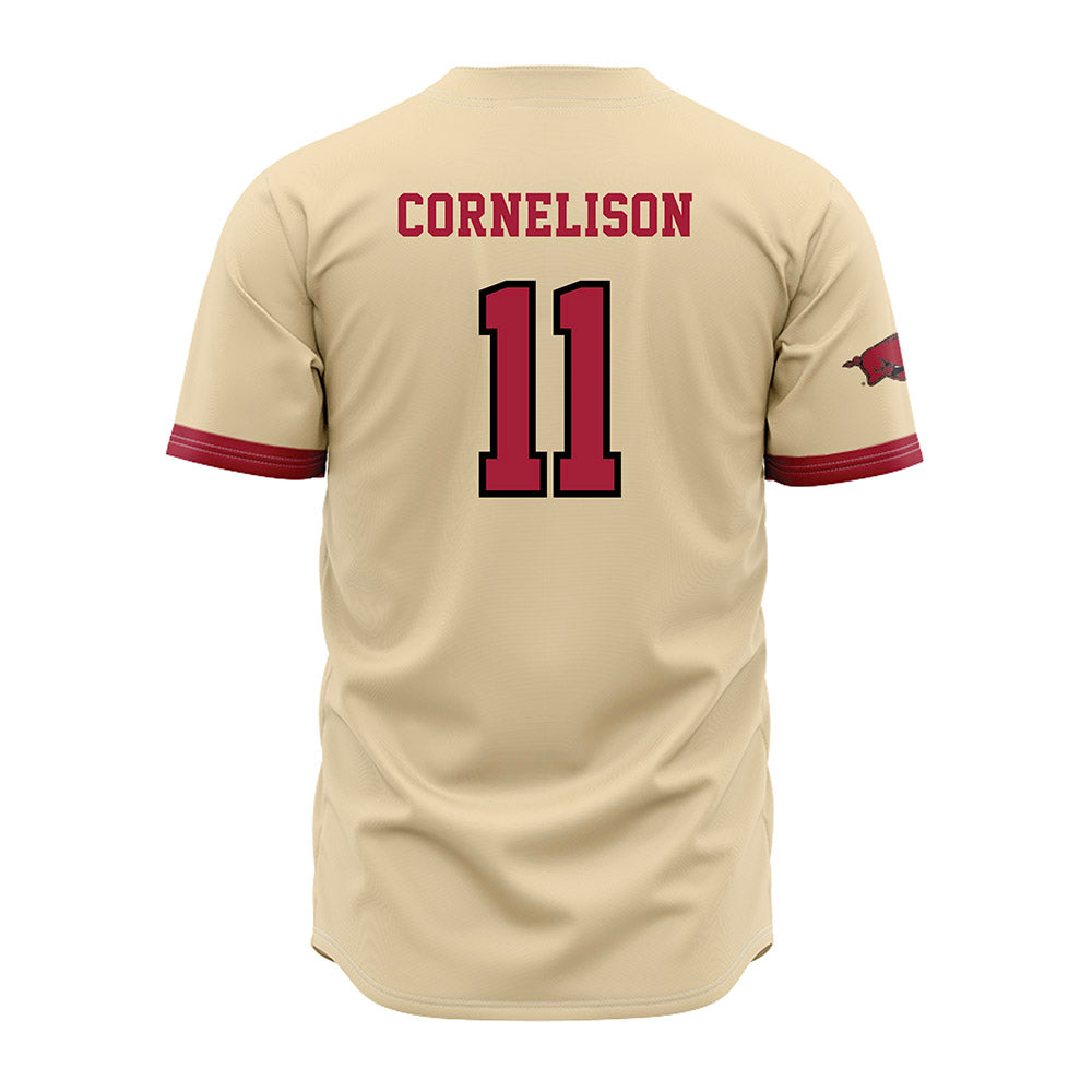 Arkansas - NCAA Baseball : Luke Cornelison - Off White Jersey-1