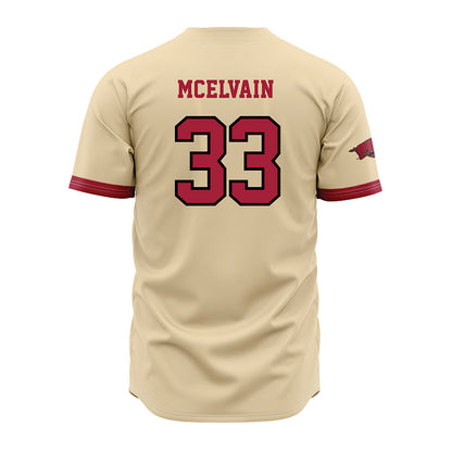 Arkansas - NCAA Baseball : Ethan McElvain - Off White Jersey-1