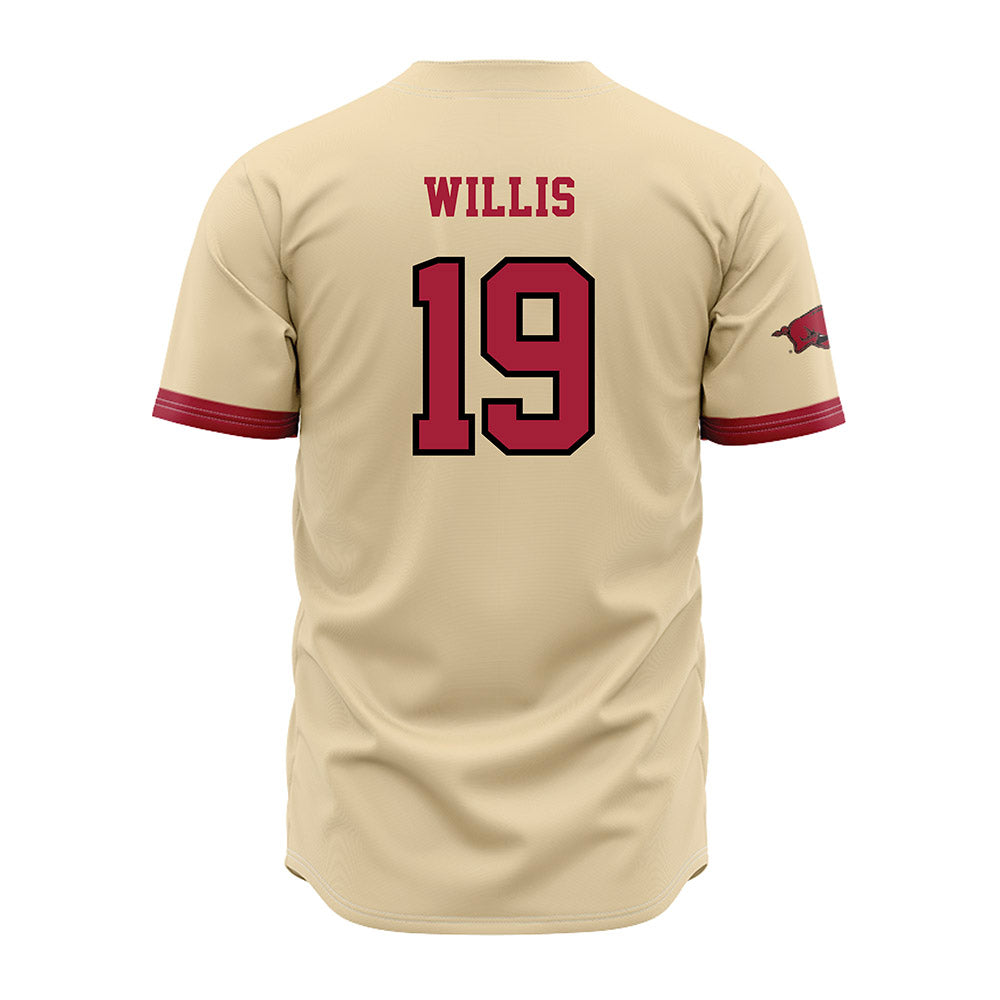 Arkansas - NCAA Baseball : Carson Willis - Off White Jersey-1