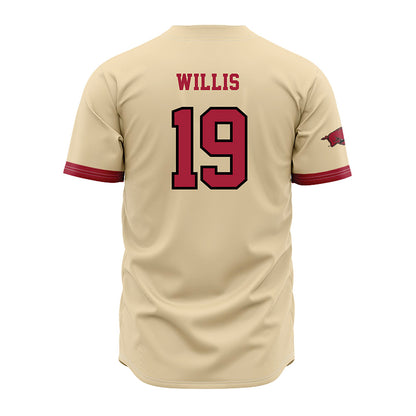 Arkansas - NCAA Baseball : Carson Willis - Off White Jersey-1