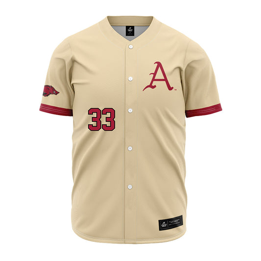 Arkansas - NCAA Baseball : Ethan McElvain - Off White Jersey-0