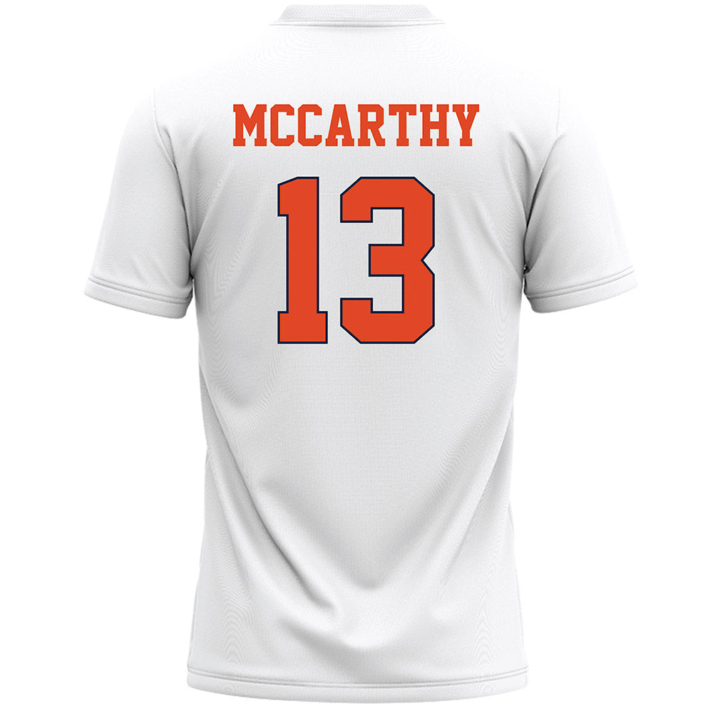 Syracuse - NCAA Men's Lacrosse : Tyler McCarthy - White Lacrosse Jersey -1