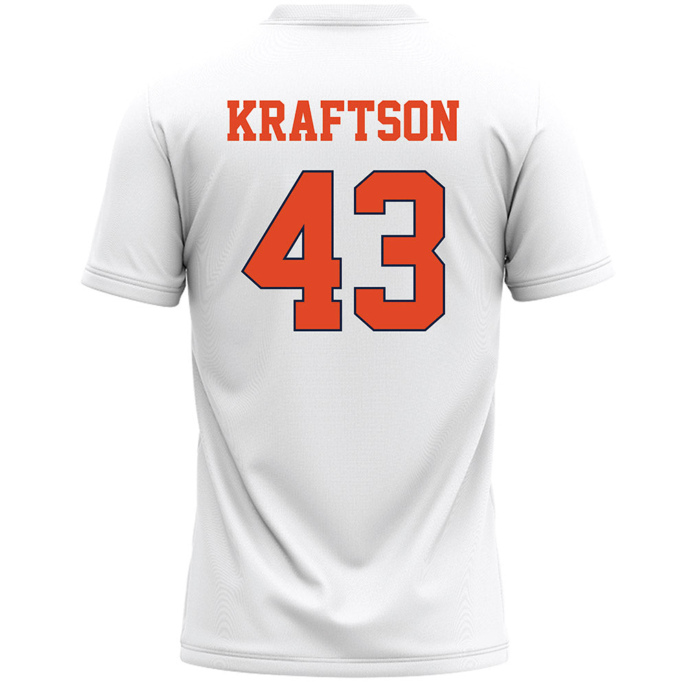 Syracuse - NCAA Men's Lacrosse : Charlie Kraftson - White Lacrosse Jersey -1