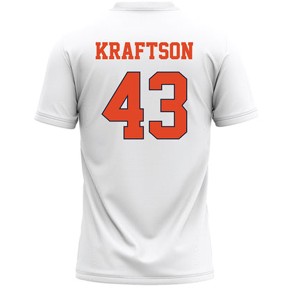 Syracuse - NCAA Men's Lacrosse : Charlie Kraftson - White Lacrosse Jersey -1