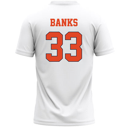Syracuse - NCAA Men's Lacrosse : Liam Banks - White Lacrosse Jersey -1