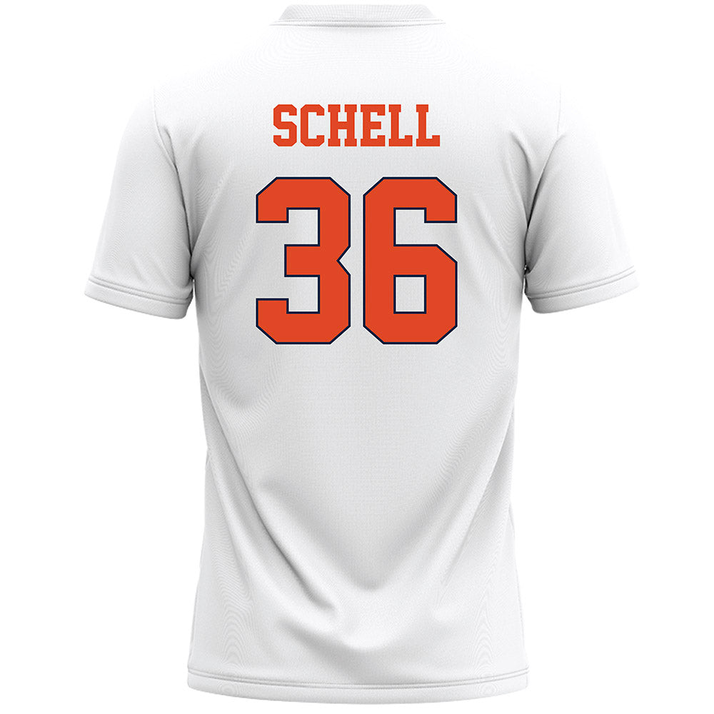 Syracuse - NCAA Men's Lacrosse : Jack Schell - White Lacrosse Jersey -1