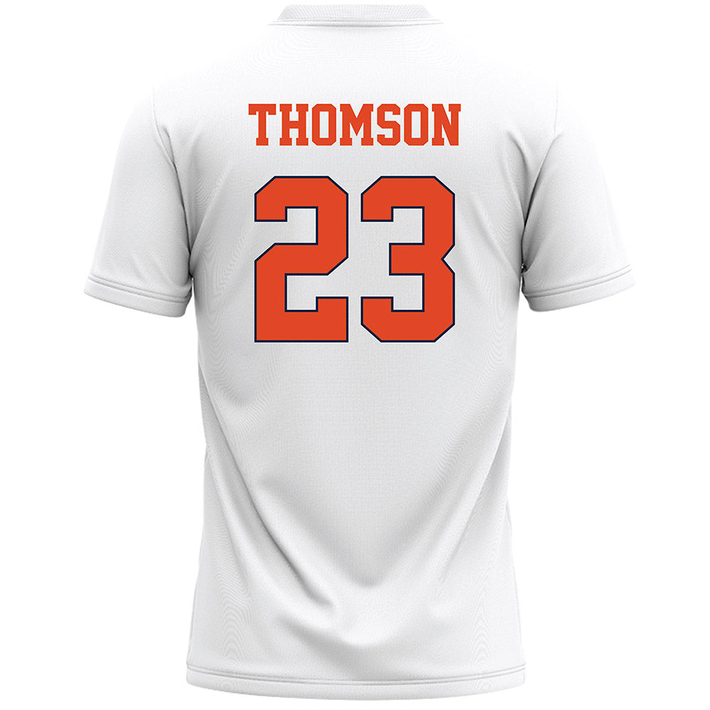 Syracuse - NCAA Men's Lacrosse : Finlay Thomson - White Lacrosse Jersey -1