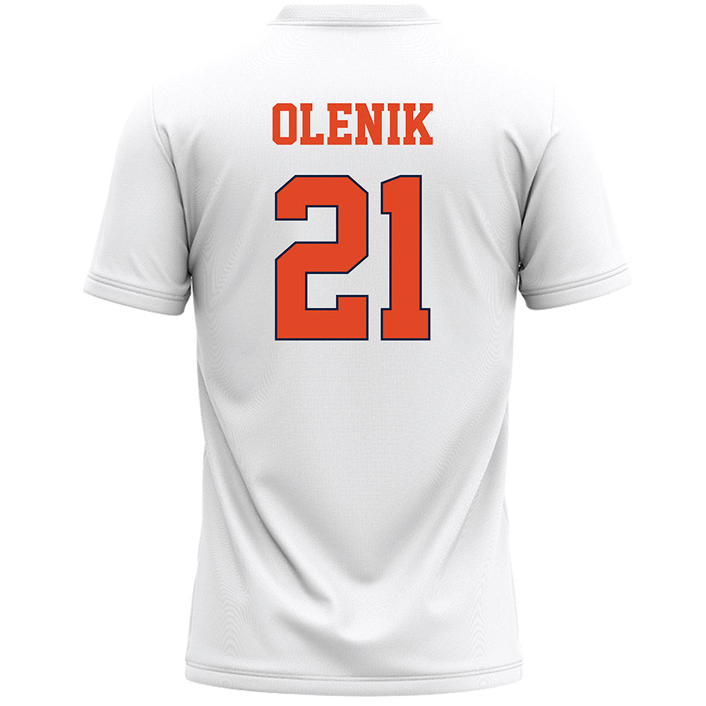 Syracuse - NCAA Men's Lacrosse : John Olenik - White Lacrosse Jersey -1