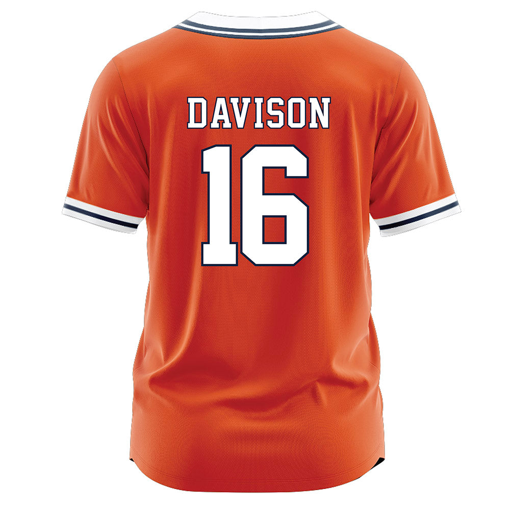 Syracuse - NCAA Softball : Taylor Davison - Orange Jersey-1