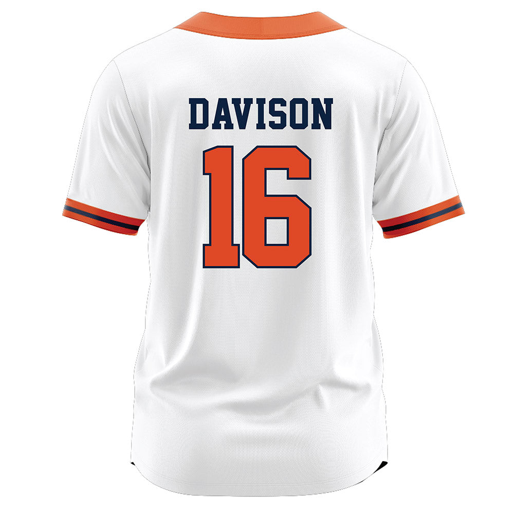 Syracuse - NCAA Softball : Taylor Davison - White Jersey-1