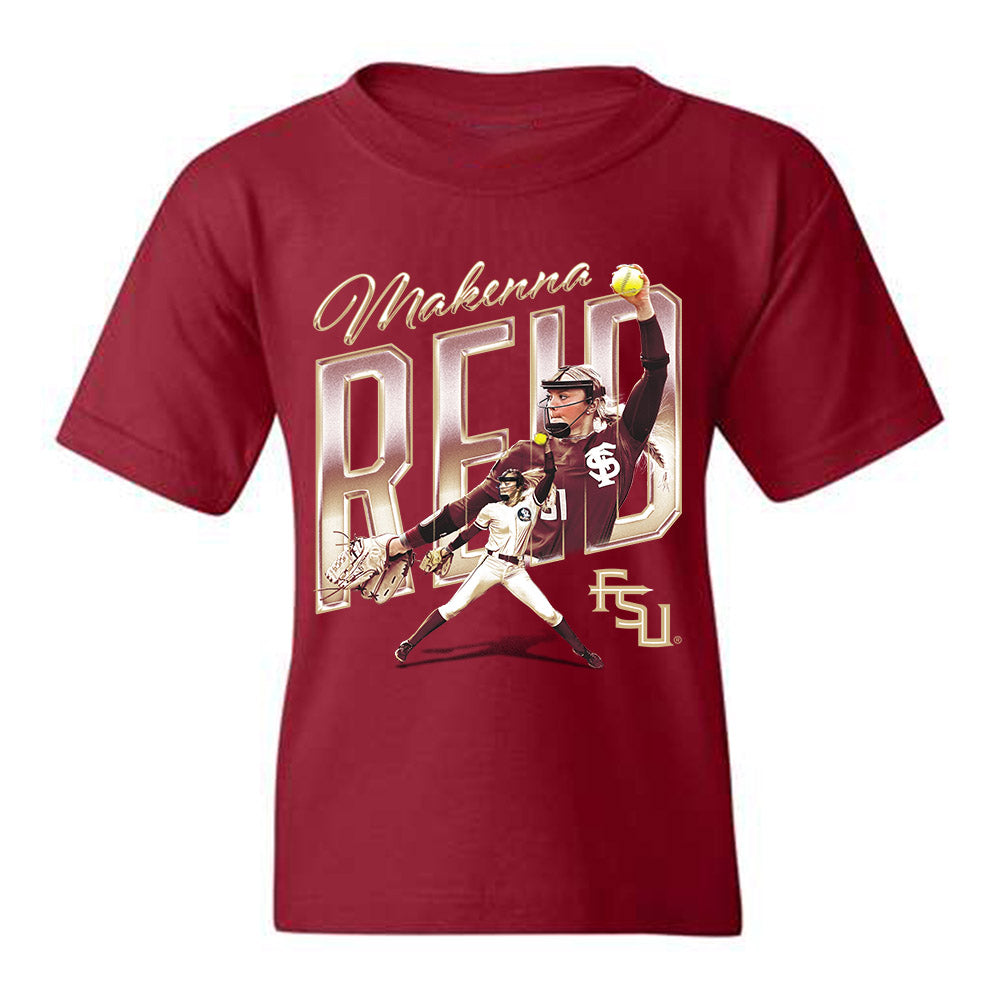 FSU - NCAA Softball : Makenna Reid - Youth T-Shirt Player Collage