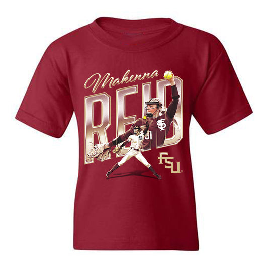 FSU - NCAA Softball : Makenna Reid - Youth T-Shirt Player Collage