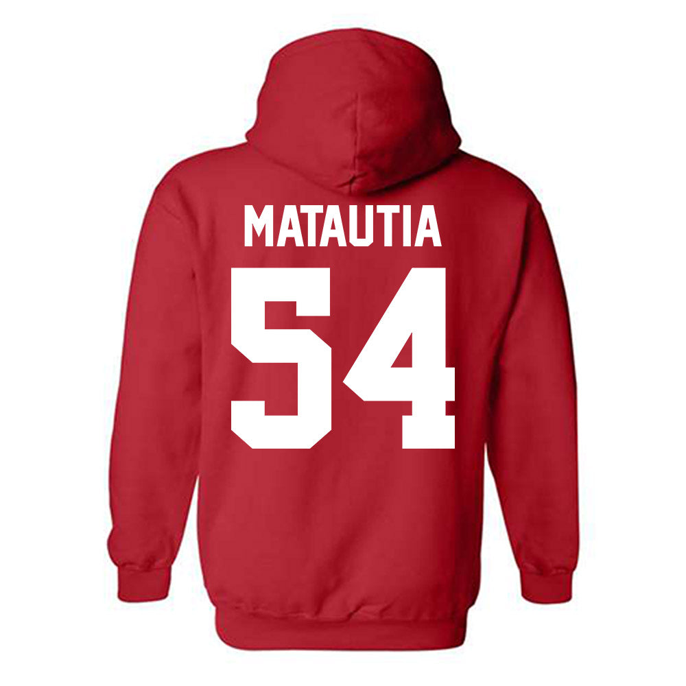New Mexico - NCAA Football : Jojo Matautia - Classic Shersey Hooded Sweatshirt-1