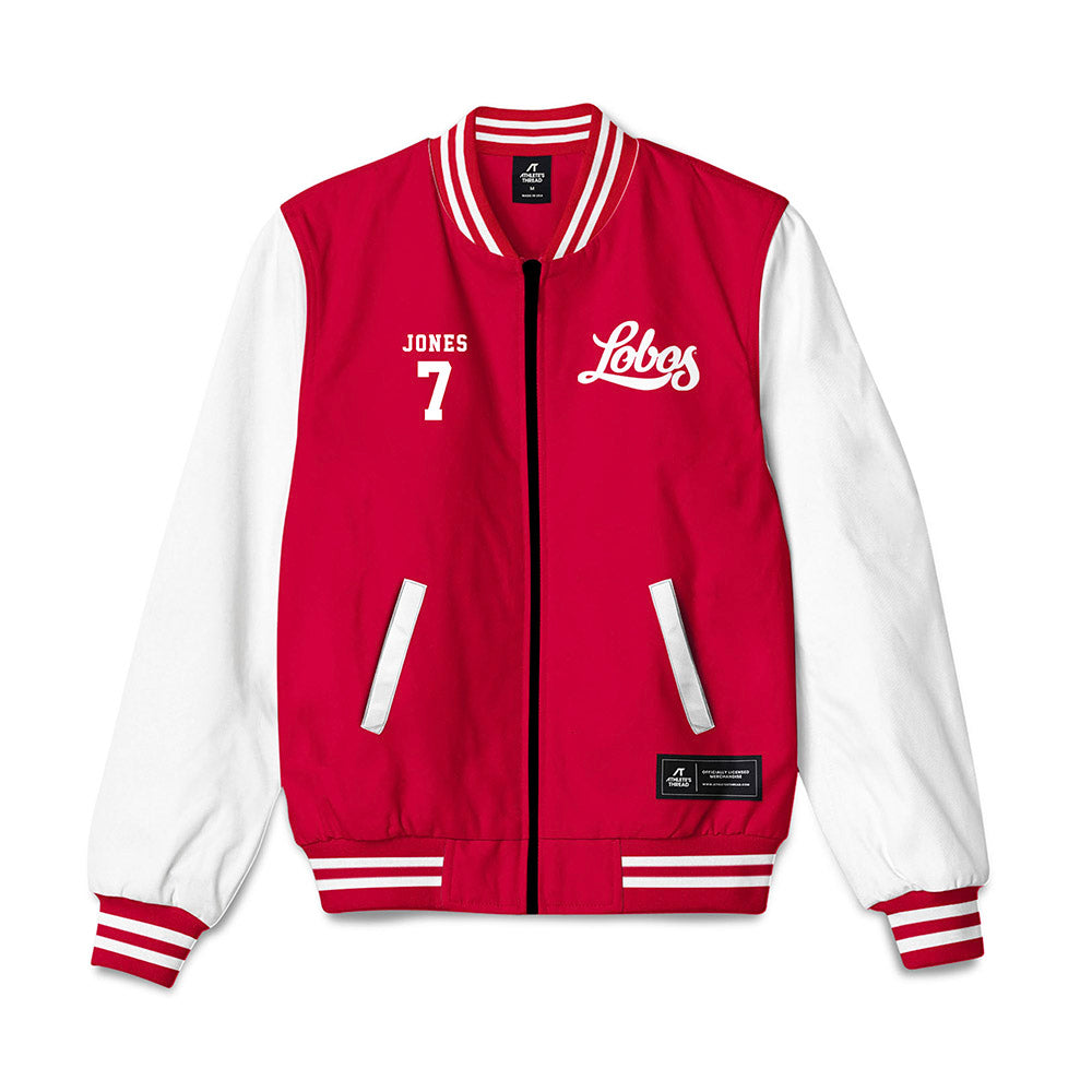 New Mexico - NCAA Men's Basketball : Sir Marius Jones - Bomber Jacket-0