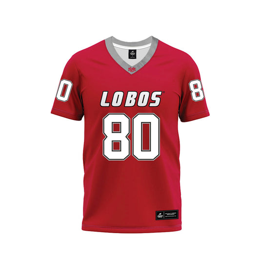 New Mexico - NCAA Football : Max Leeper - Red Premium Football Jersey-0