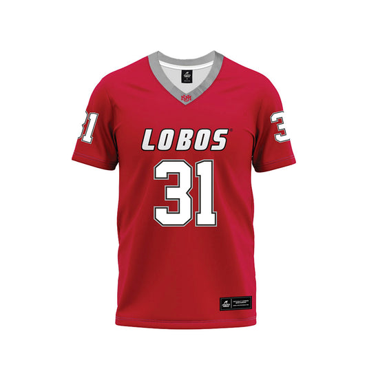 New Mexico - NCAA Football : Grant Glasgow - Red Premium Football Jersey-0