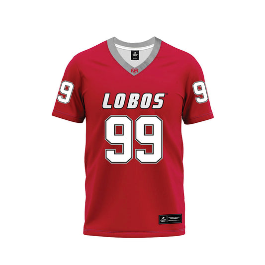 New Mexico - NCAA Football : Jack Burzynski - Red Premium Football Jersey-0