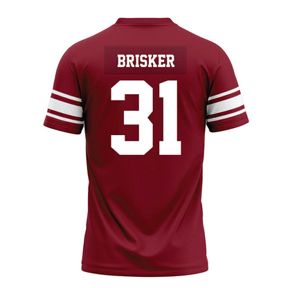 Arkansas - NCAA Football : Blake Brisker - Cardinal Premium Football Jersey-1