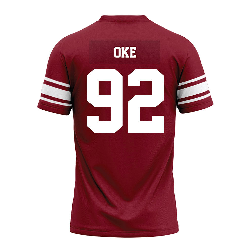 Arkansas - NCAA Football : David Oke - Cardinal Premium Football Jersey-1