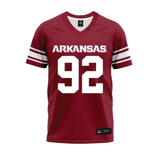 Arkansas - NCAA Football : David Oke - Cardinal Premium Football Jersey-0