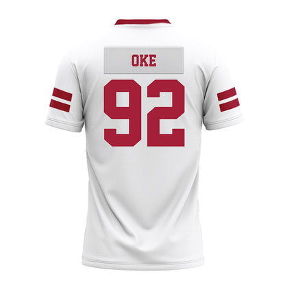 Arkansas - NCAA Football : David Oke - White Premium Football Jersey-1