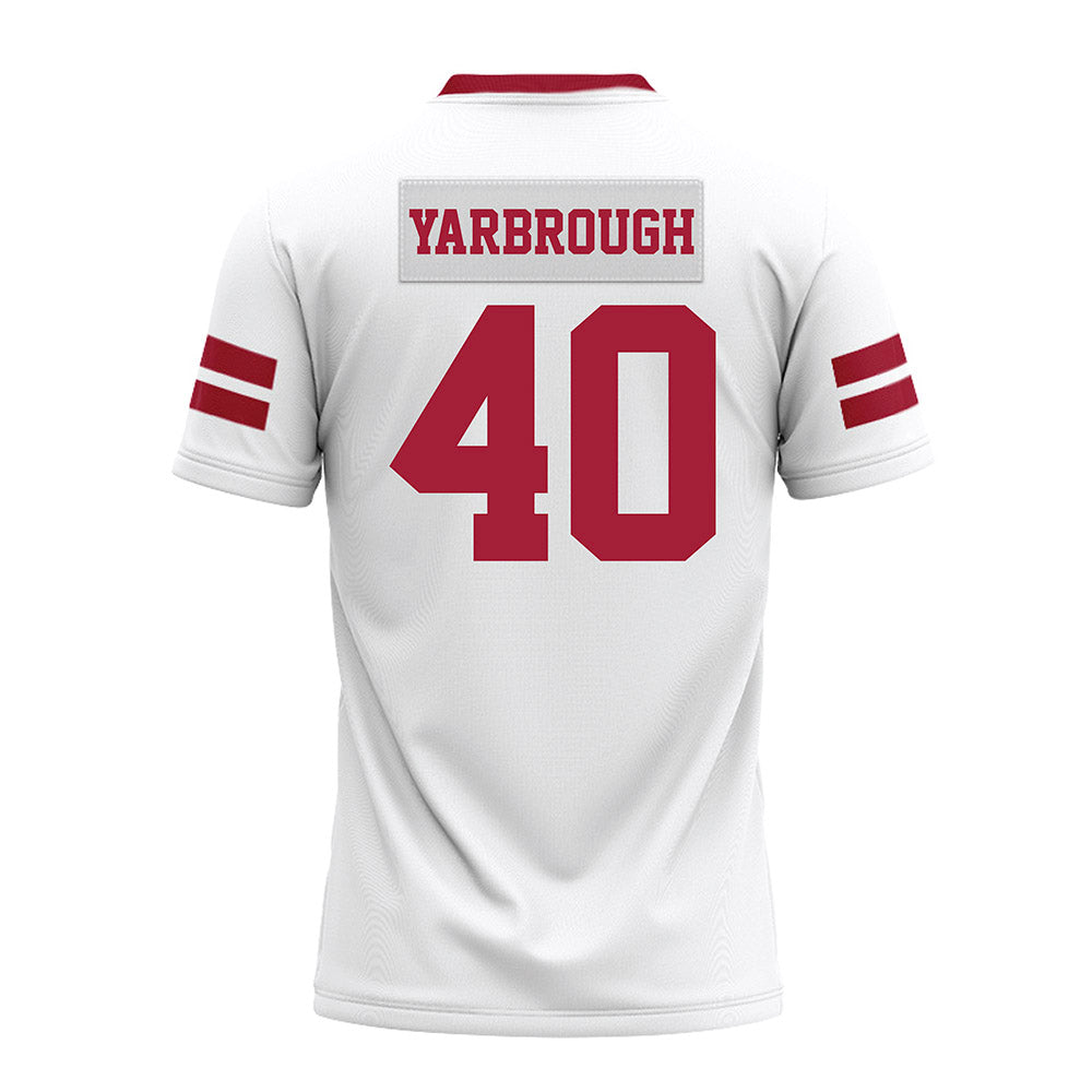 Arkansas - NCAA Football : Colton Yarbrough - White Premium Football Jersey-1