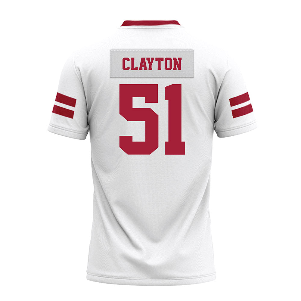 Arkansas - NCAA Football : Carey Clayton - White Premium Football Jersey-1