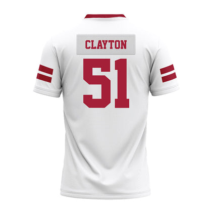 Arkansas - NCAA Football : Carey Clayton - White Premium Football Jersey-1