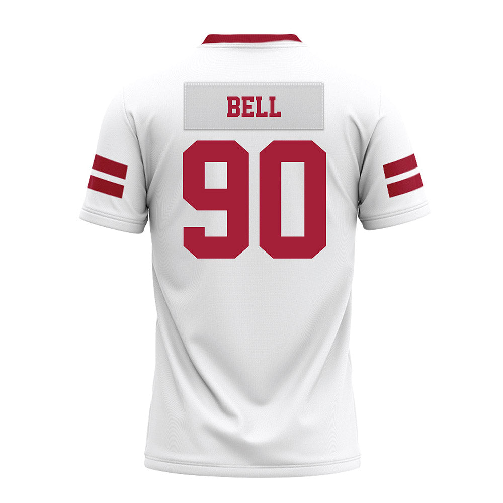 Arkansas - NCAA Football : Caleb Bell - White Premium Football Jersey-1