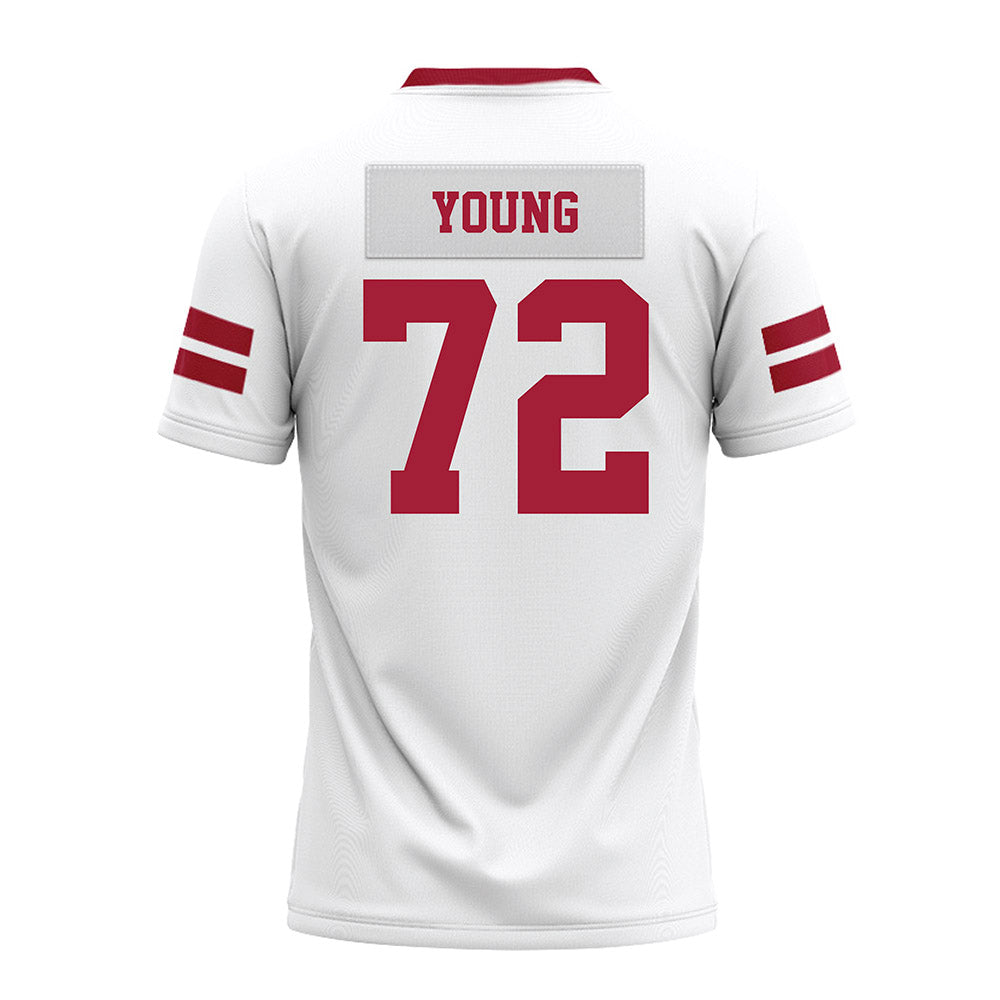 Arkansas - NCAA Football : Tucker Young - White Premium Football Jersey-1