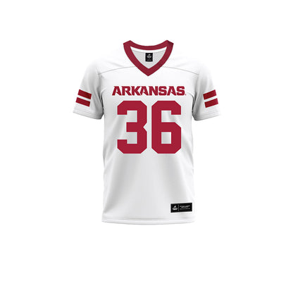 Arkansas - NCAA Football : Brian Alston - White Premium Football Jersey-0