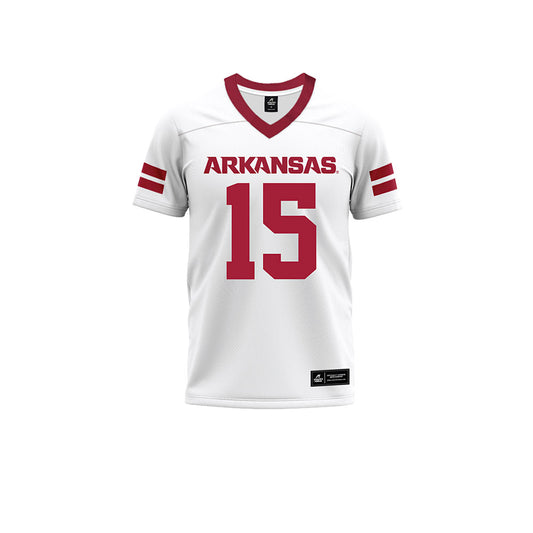 Arkansas - NCAA Football : Nsongbeh Ginyui - White Premium Football Jersey-0