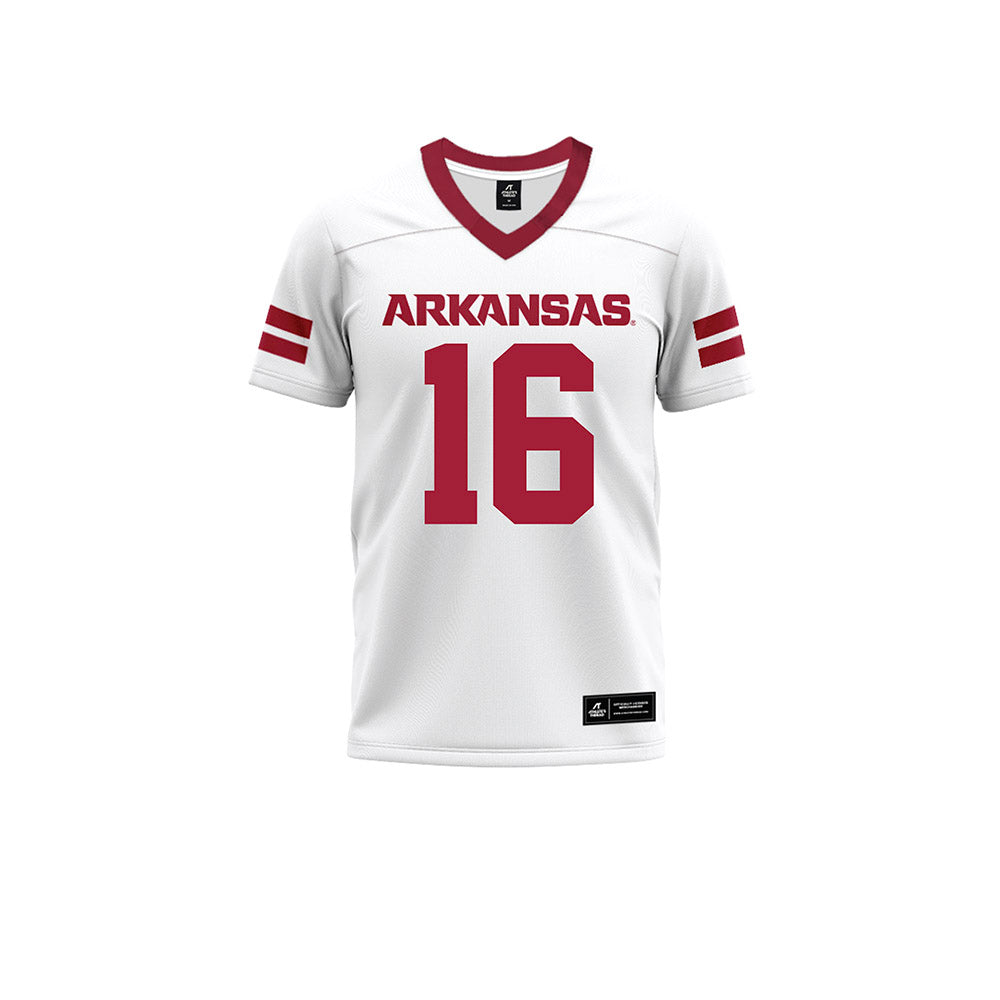 Arkansas - NCAA Football : Kourtlan Marsh - White Premium Football Jersey-0