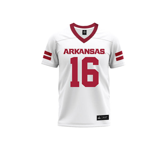 Arkansas - NCAA Football : Kourtlan Marsh - White Premium Football Jersey-0