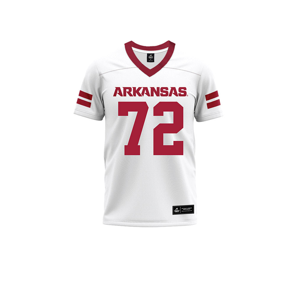 Arkansas - NCAA Football : Tucker Young - White Premium Football Jersey-0
