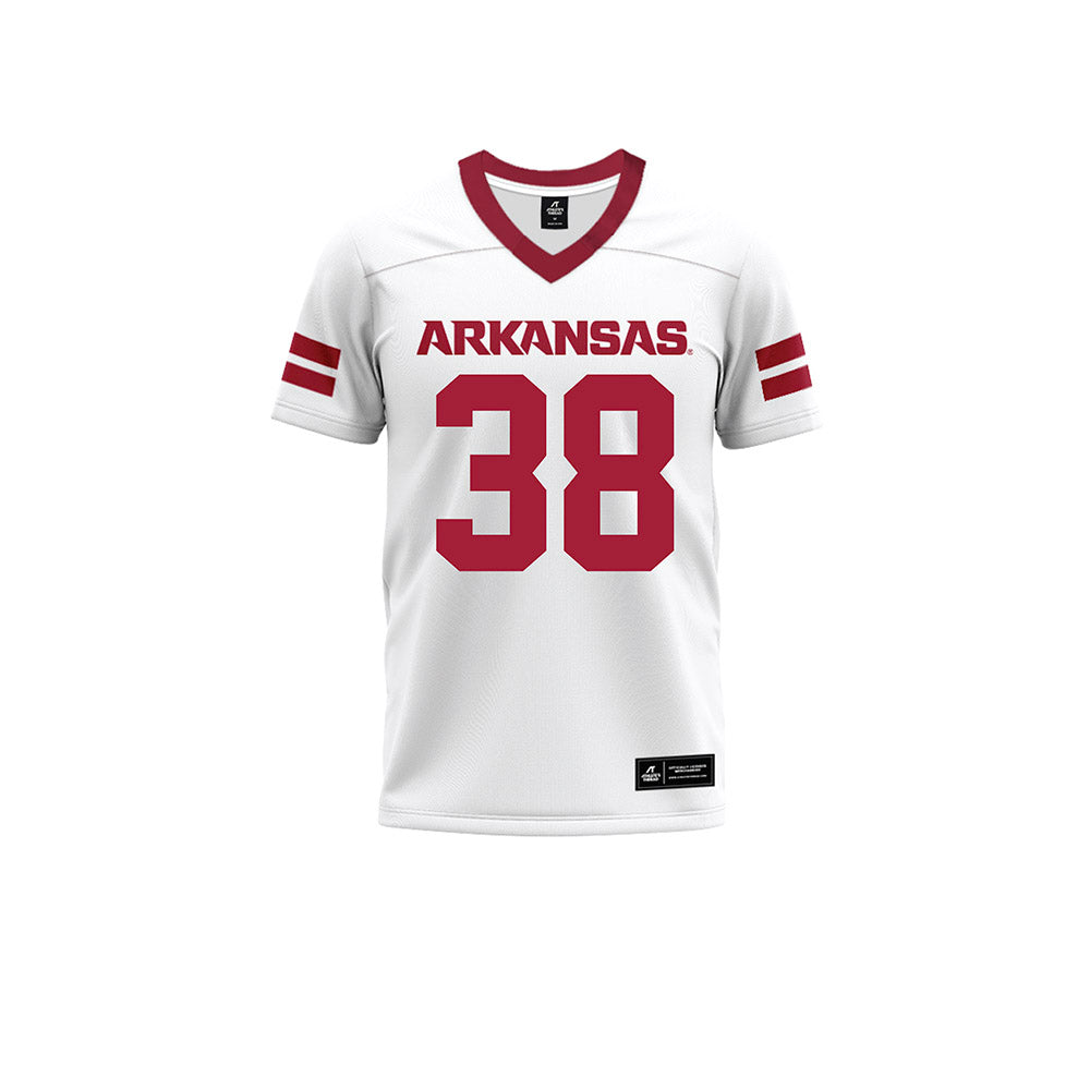 Arkansas - NCAA Football : Bradley Ume-Ezeoke - White Premium Football Jersey-0