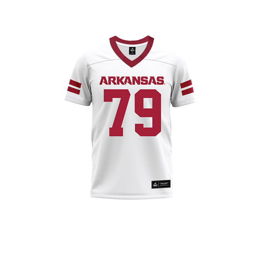 Arkansas - NCAA Football : Josiah Clemons - White Premium Football Jersey-0
