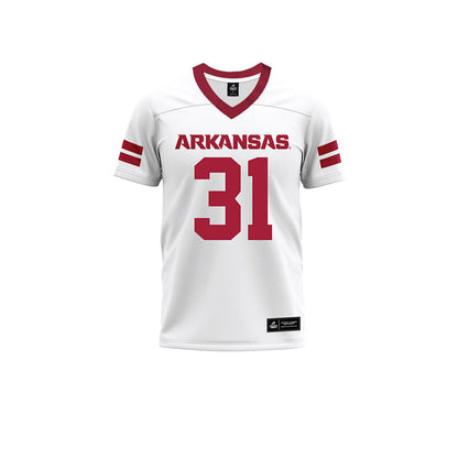 Arkansas - NCAA Football : Blake Brisker - White Premium Football Jersey-0
