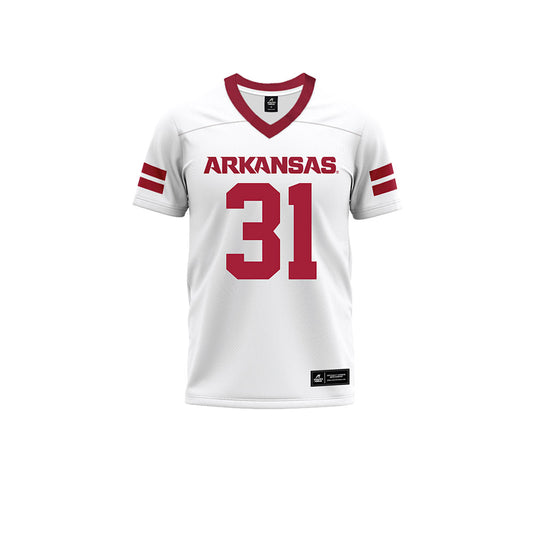 Arkansas - NCAA Football : Blake Brisker - White Premium Football Jersey-0