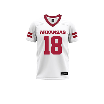 Arkansas - NCAA Football : Jude Hall - White Premium Football Jersey-0