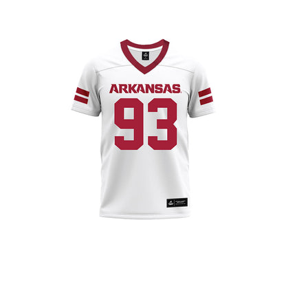 Arkansas - NCAA Football : Keiundre Johnson - White Premium Football Jersey-0