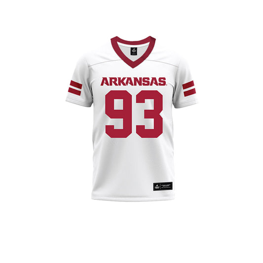 Arkansas - NCAA Football : Keiundre Johnson - White Premium Football Jersey-0