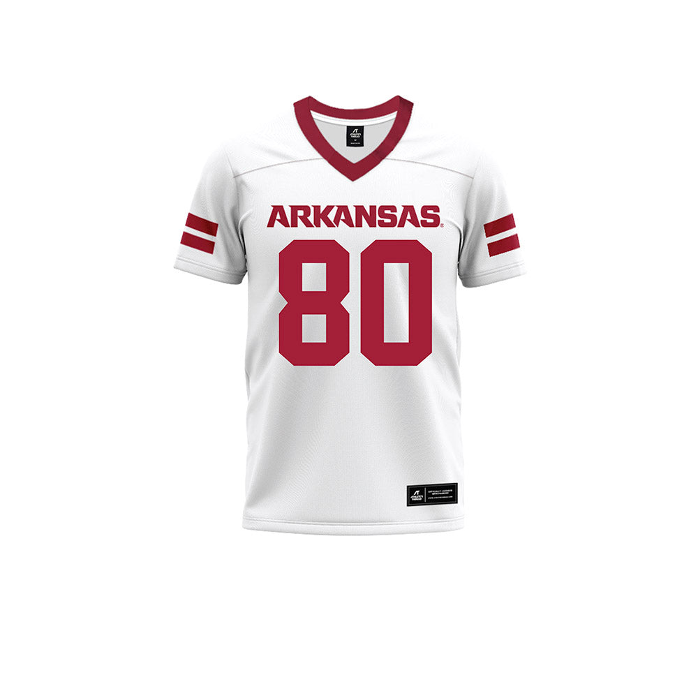 Arkansas - NCAA Football : Dequane Prevo - White Premium Football Jersey-0