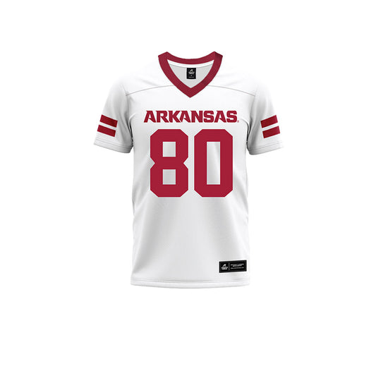 Arkansas - NCAA Football : Dequane Prevo - White Premium Football Jersey-0