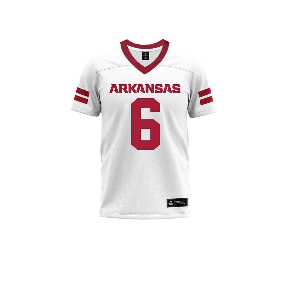 Arkansas - NCAA Football : Khmori House - White Premium Football Jersey-0