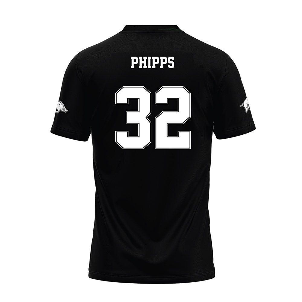 Arkansas - NCAA Football : Landon Phipps - Black Premium Football Jersey-1