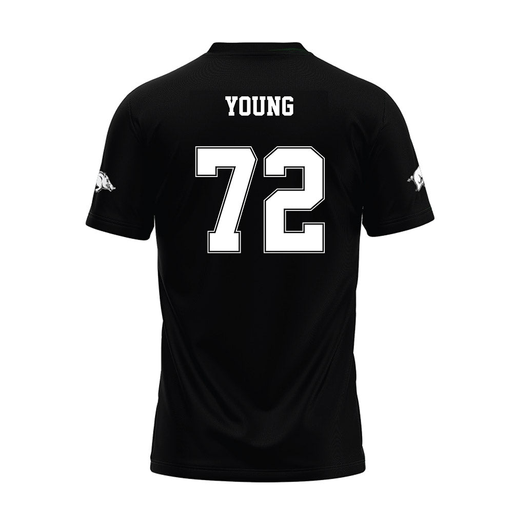Arkansas - NCAA Football : Tucker Young - Black Premium Football Jersey-1